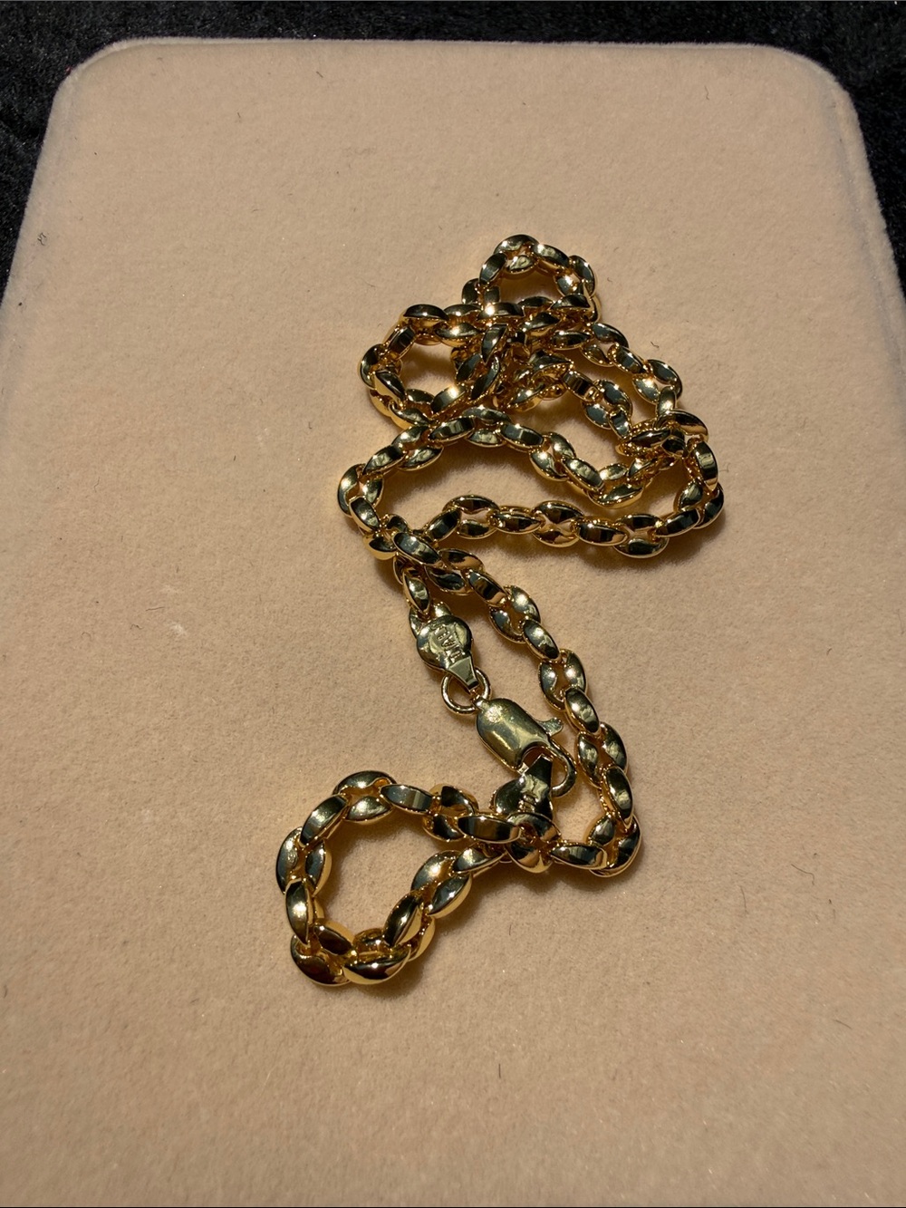 High quality Gold plated Gold Tone marked 750 Rope Chain Necklace - Women